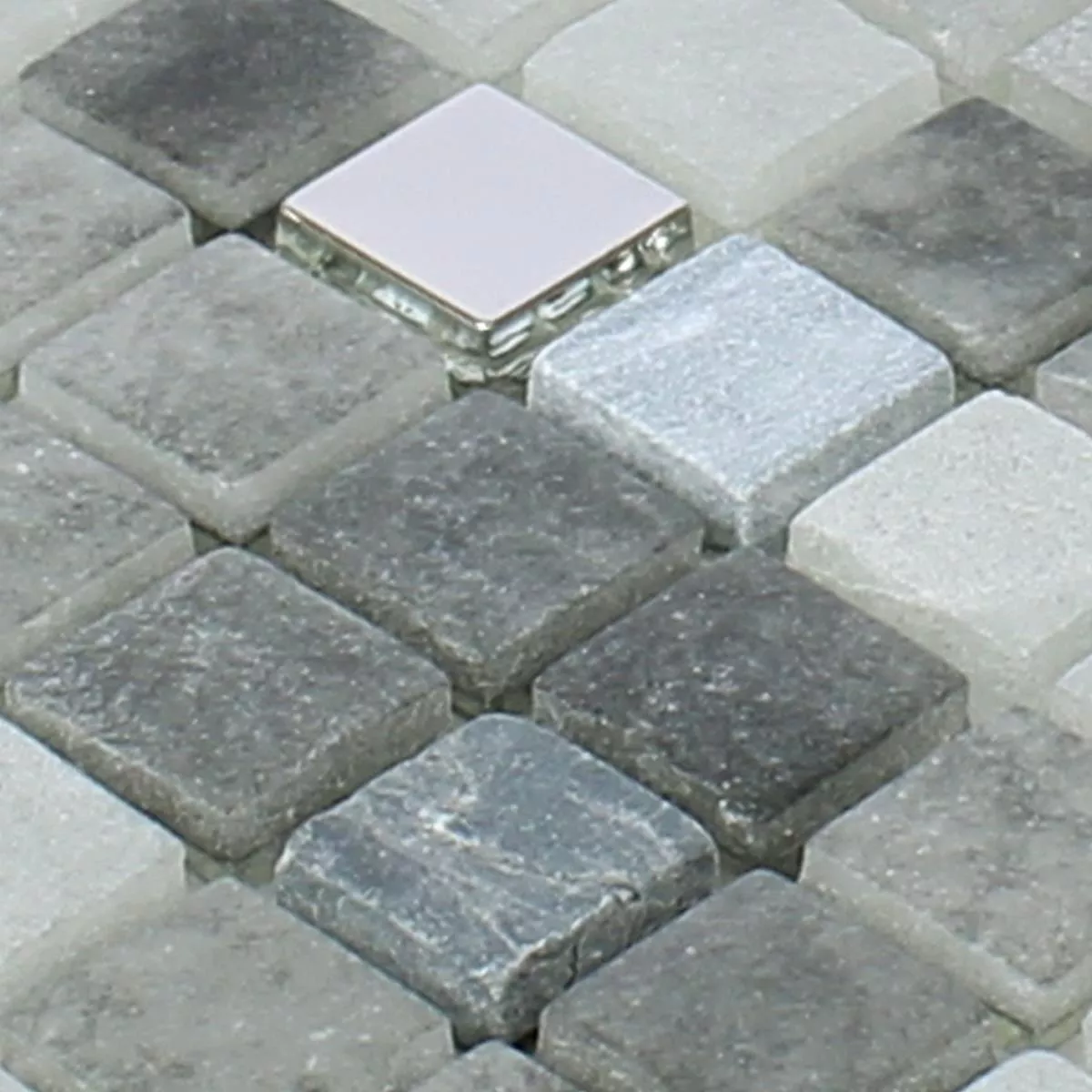 Muestra Azulejos De Mosaico Cristal Piedra Natural Mezcla Freyland Negro