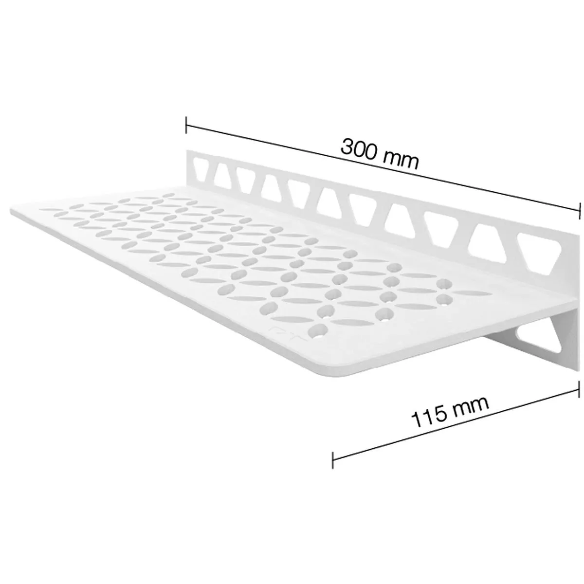 Estante de ducha estante de pared Schlüter rectángulo 30x11,5cm blanco floral