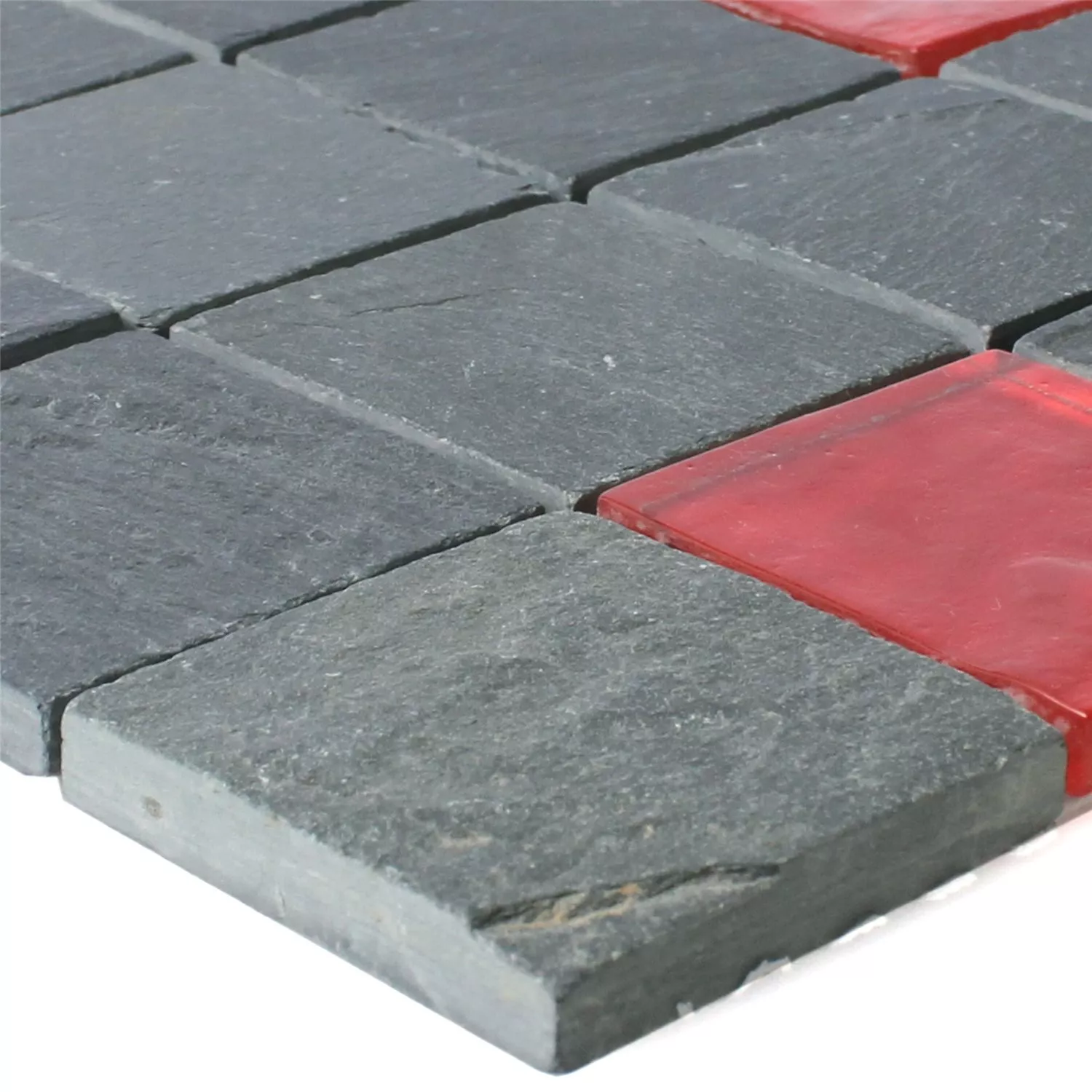Azulejos De Mosaico Dragon Pizarra Cristal Mezcla Negro Rojo