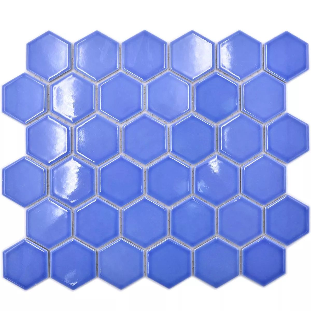 Muestra de Mosaico Cerámico Salomon Hexagonales Azul Claro H51