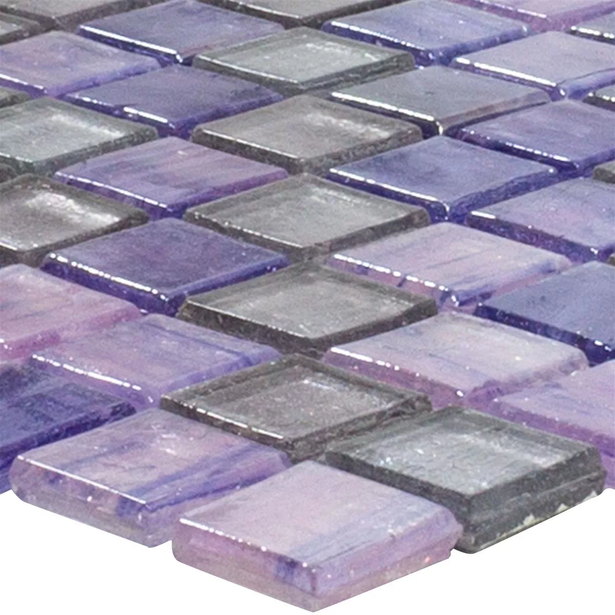 Muestra Mosaico de Cristal Azulejos Edessa Púrpura Mix