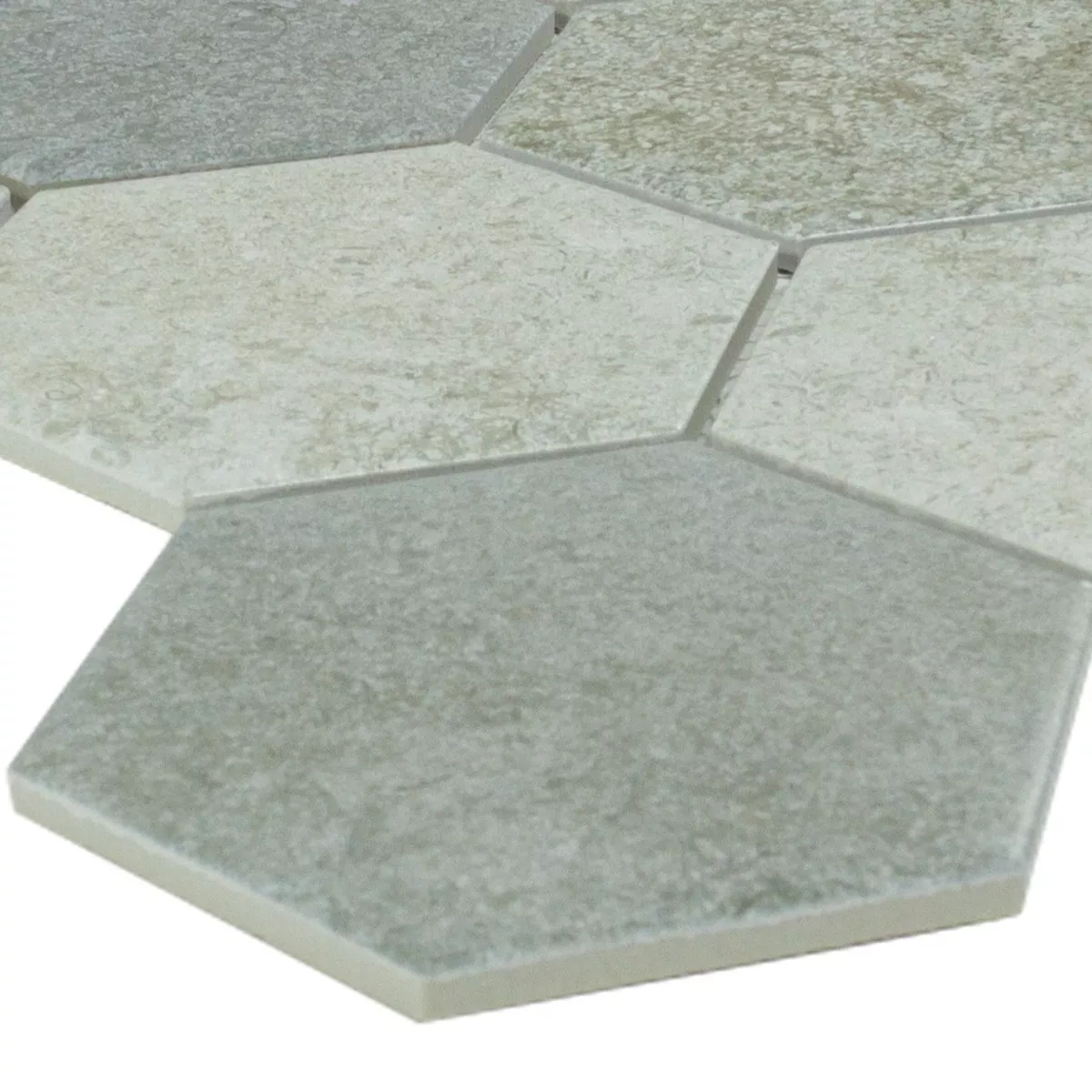 Muestra Piedra Natural Azulejos De Mosaico Hanoi Hexagonales Gris