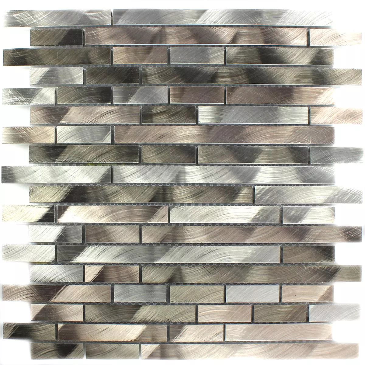 Azulejos De Mosaico Auminio Metal Sahara Marrón Mezcla