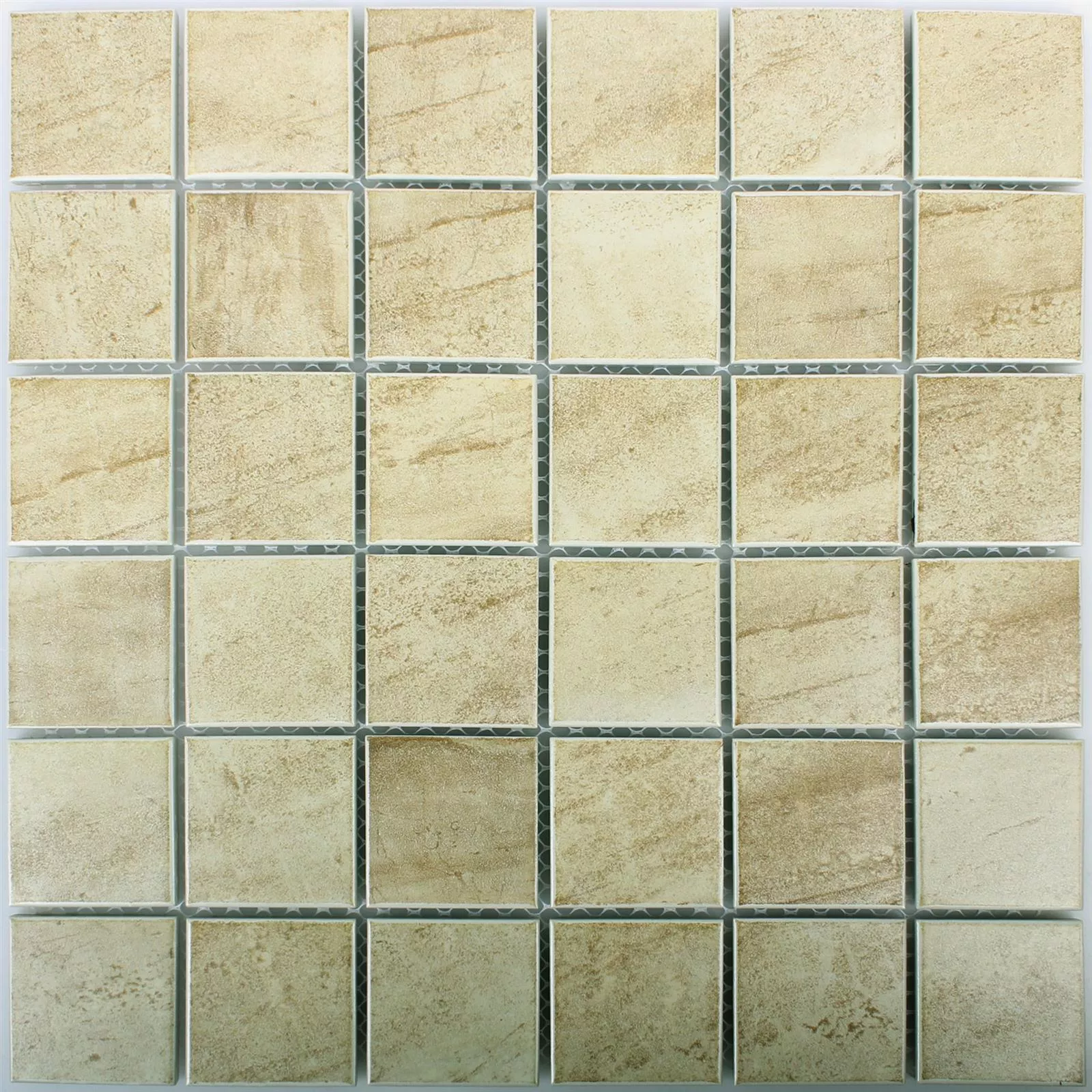 Muestra Cerámica Aspecto De Concreto Azulejos De Mosaico Shepherd Beige