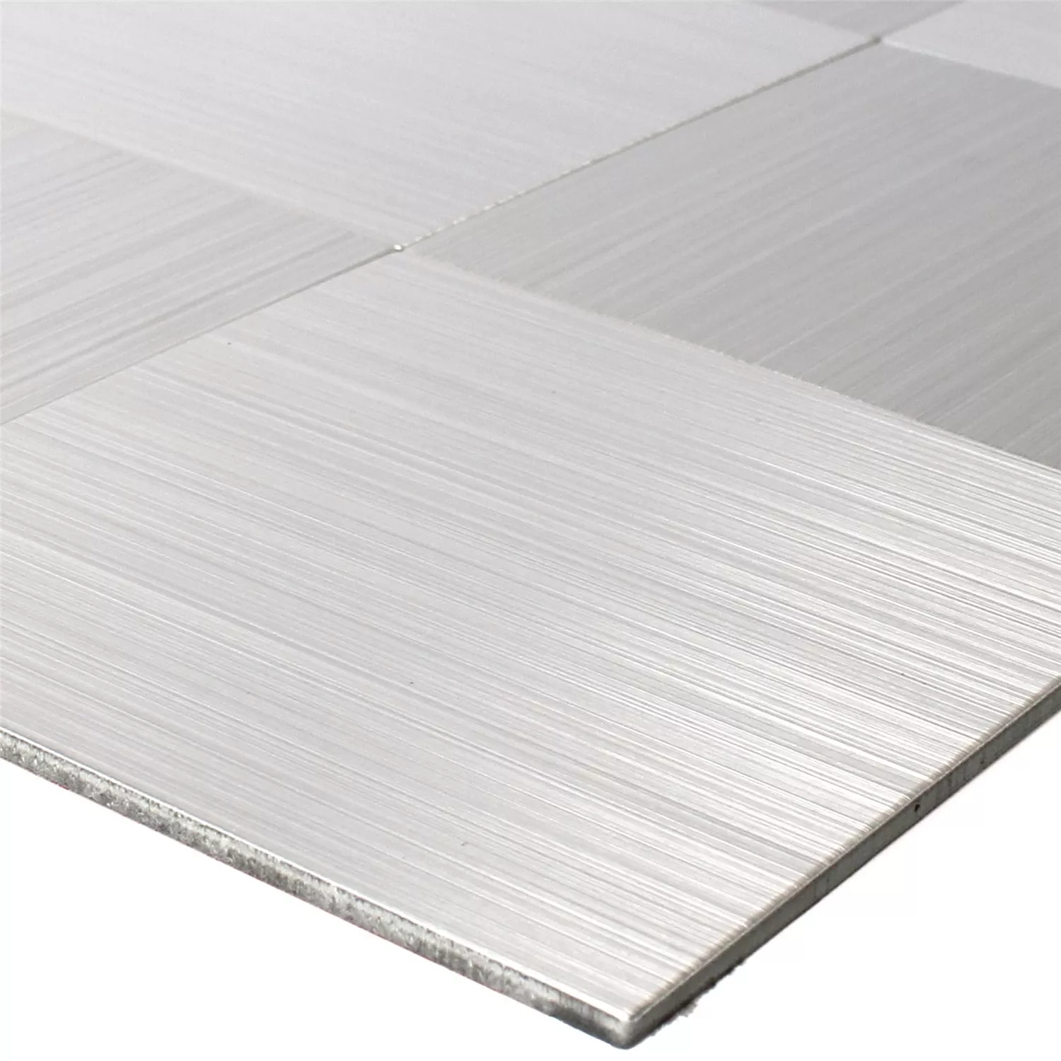 Azulejos De Mosaico Metal Autoadhesivo Mikros Plateado Cuadrado 100