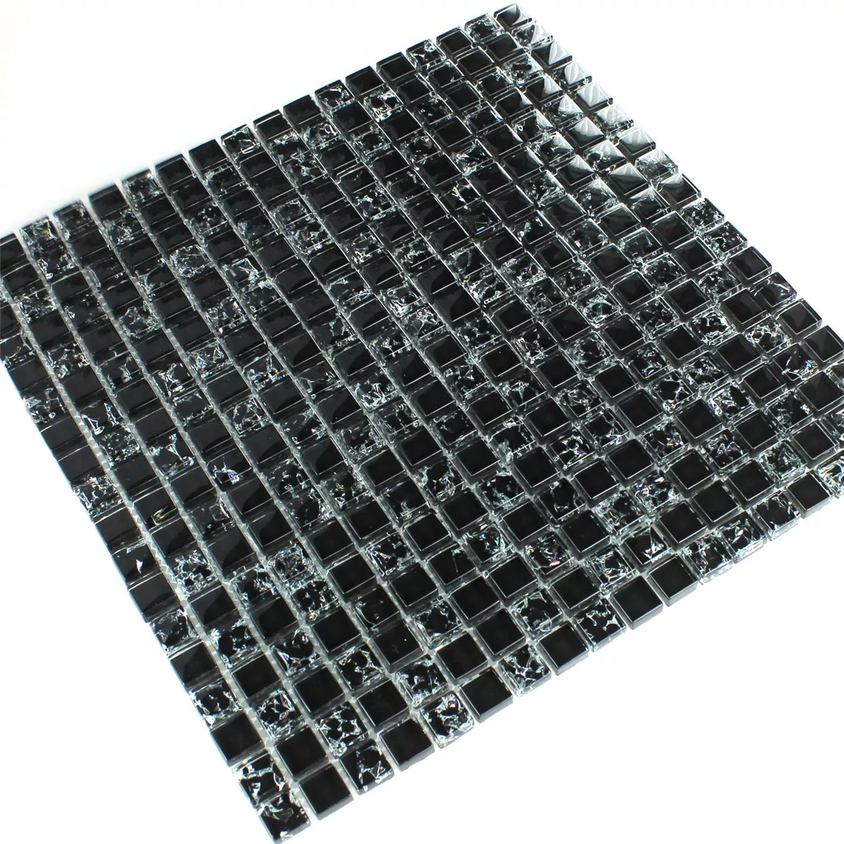 Mosaico De Cristal Tokio Negro Efecto