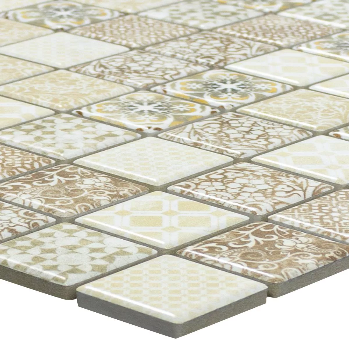 Mosaico Cerámico Azulejos Fiorenza Aspecto Retro Beige Mosaico Cerámico Azulejos Fiorenza Aspecto Retro Beige