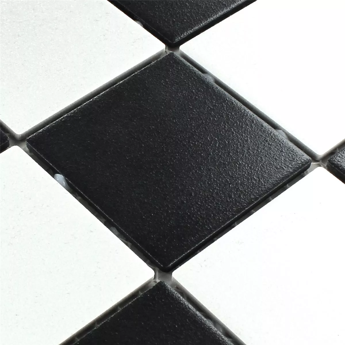 Azulejos De Mosaico Cerámica Negro Blanco Mate