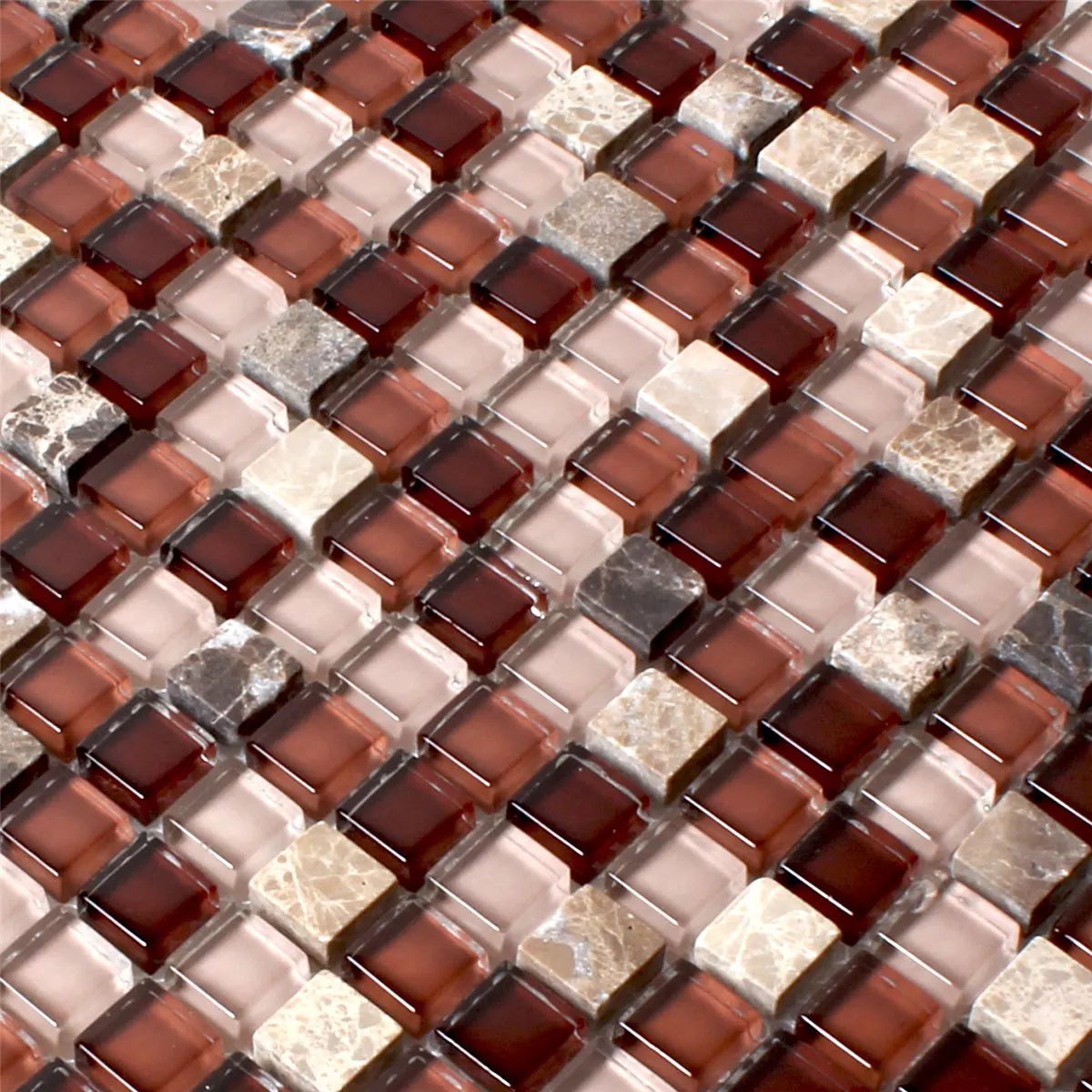 Azulejos De Mosaico Cristal Mármol Marrón Mezcla