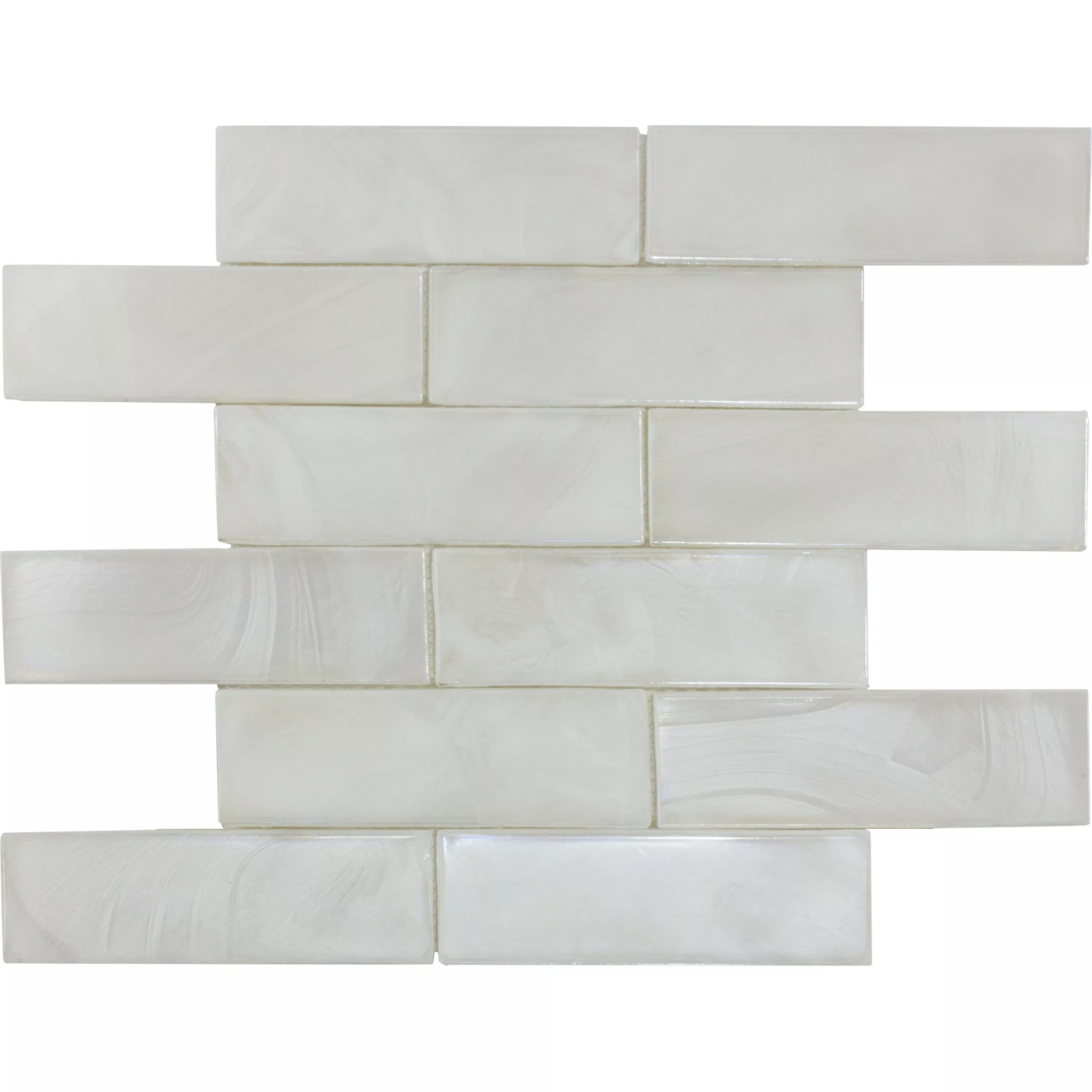 Muestra Mosaico de Cristal Azulejos Andalucia Brick Blanco