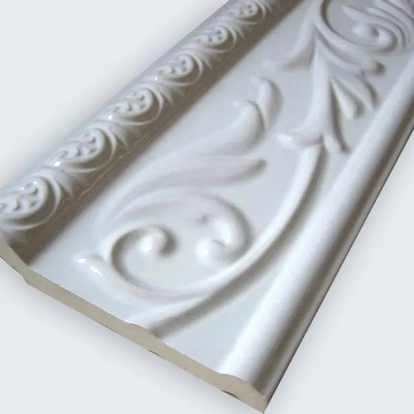 Cerámica Borde De Muro 10x30cm Blanco Brillante