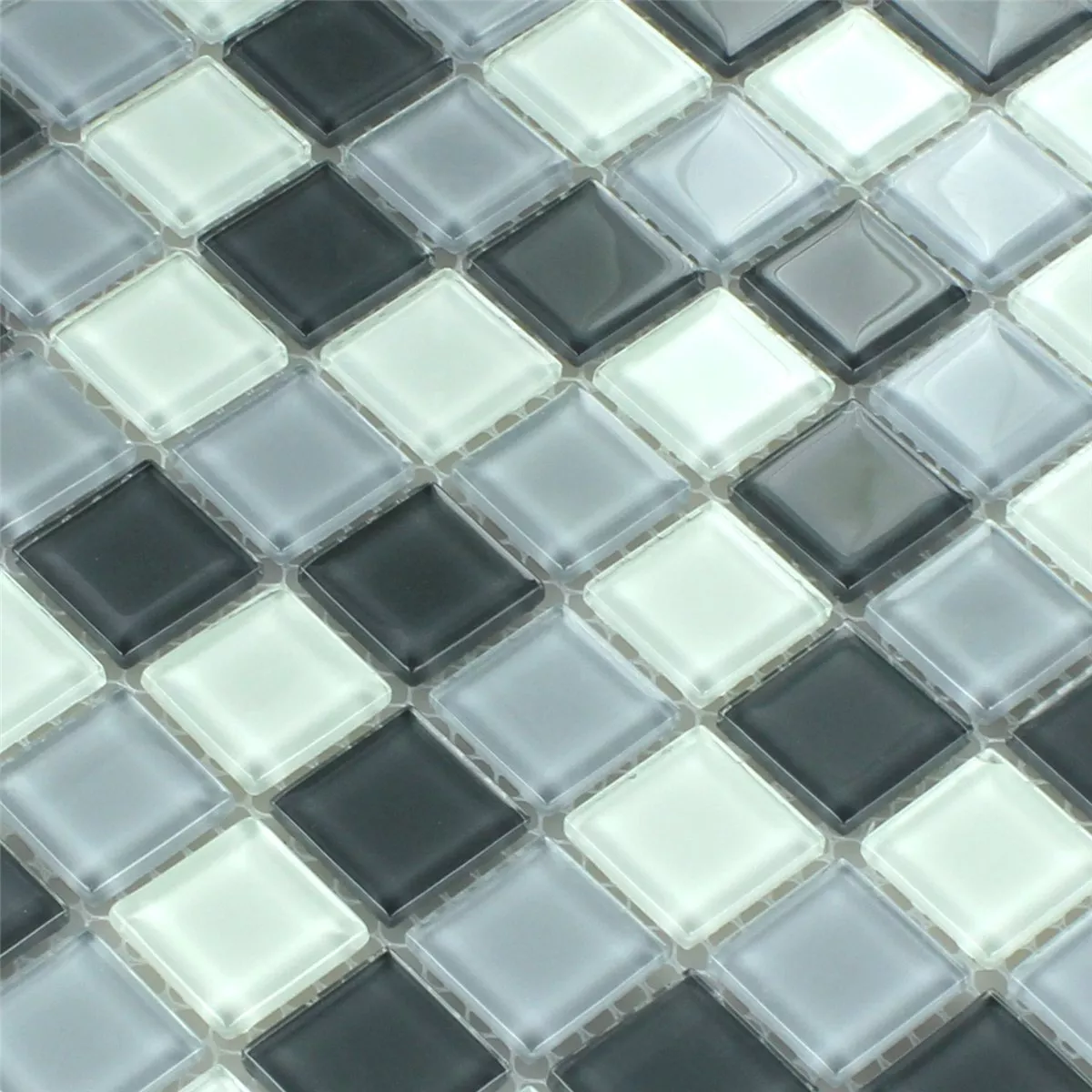 Muestra Mosaico De Cristal Azulejos Gris Mezcla 