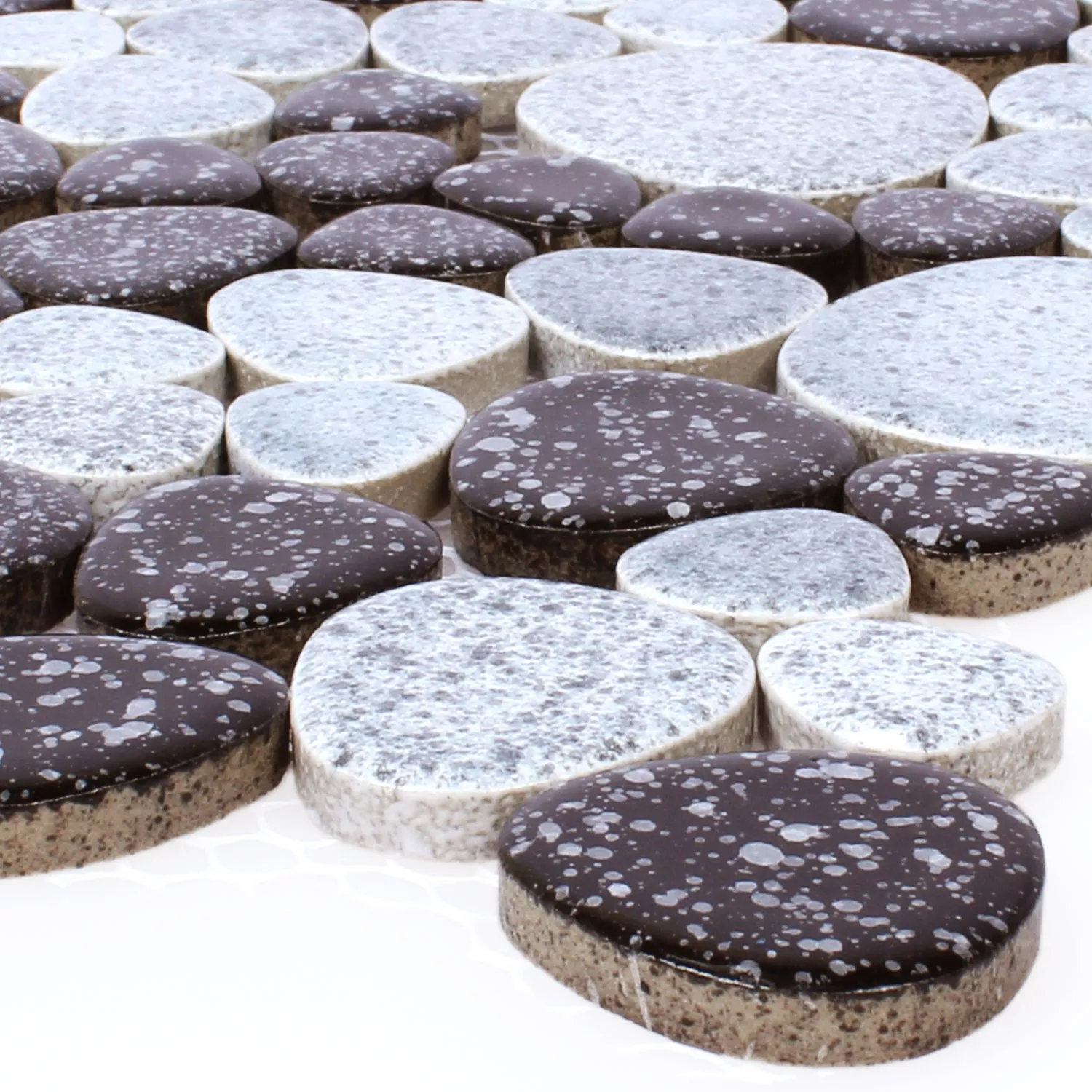 Azulejos De Mosaico Cerámica Aspecto De Guijarros Negro Blanco Azulejos De Mosaico Cerámica Aspecto De Guijarros Negro Blanco