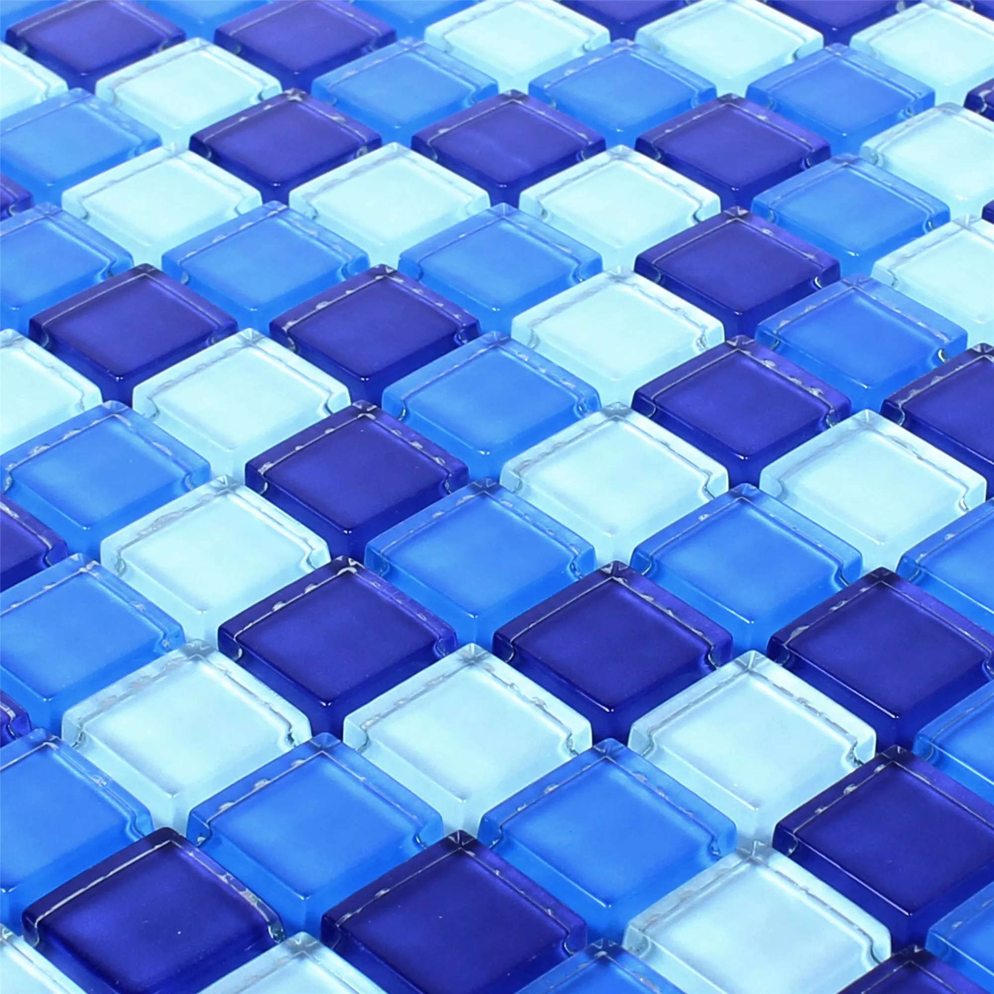 Mosaico De Cristal Azulejos Azul Mezcla 23x23x8mm