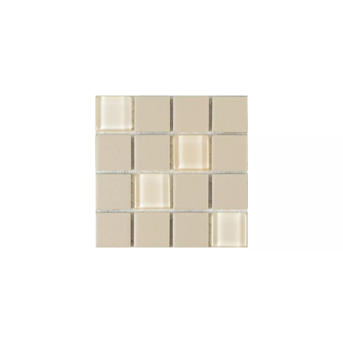 Muestra Azulejos De Mosaico No Esmaltado Garden Beige Claro Cuadrado