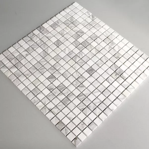 Azulejos De Mosaico Mármol 15x15x8mm Blanco Pulido