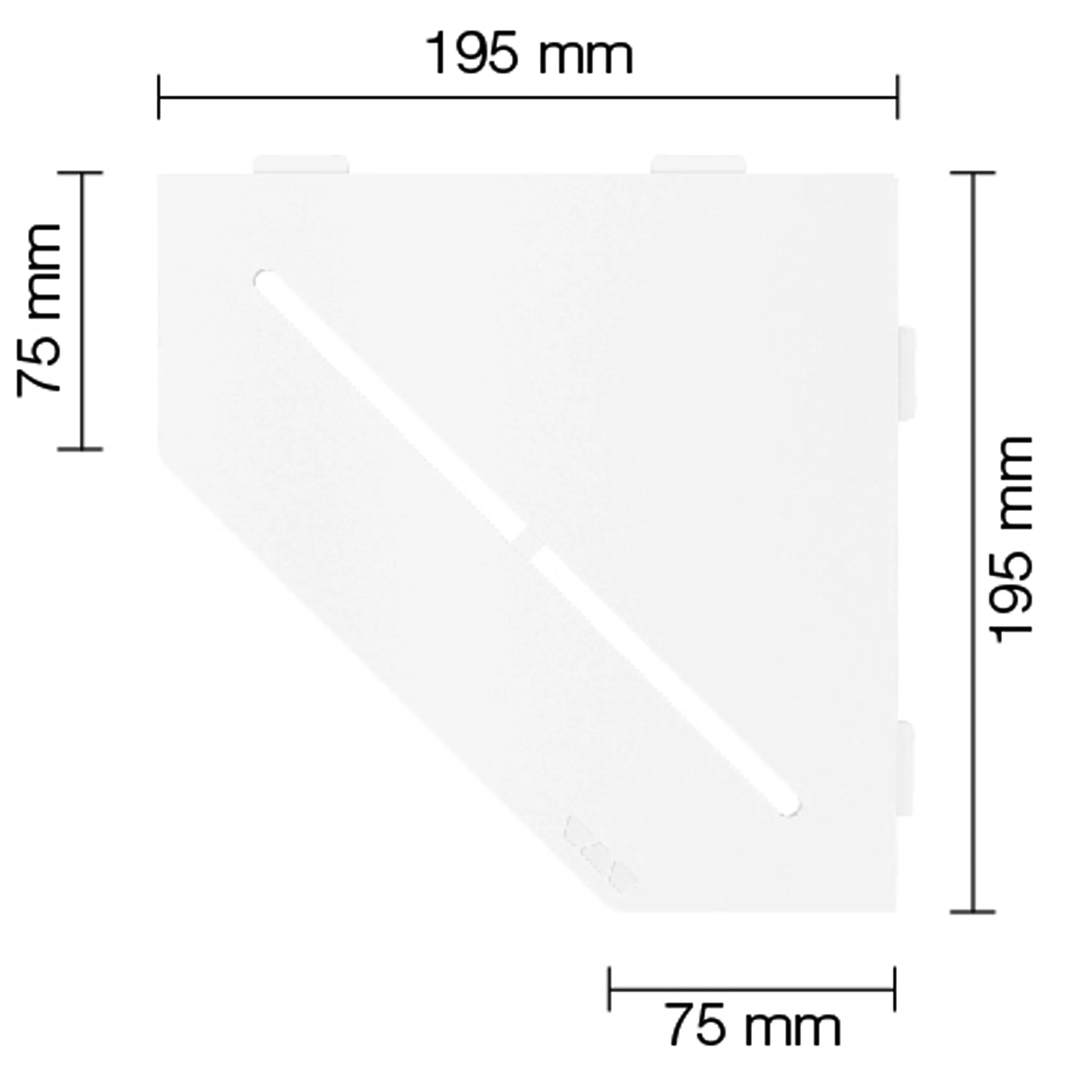 Estante de pared estante de ducha Schlüter 5 esquinas 19,5x19,5cm blanco puro