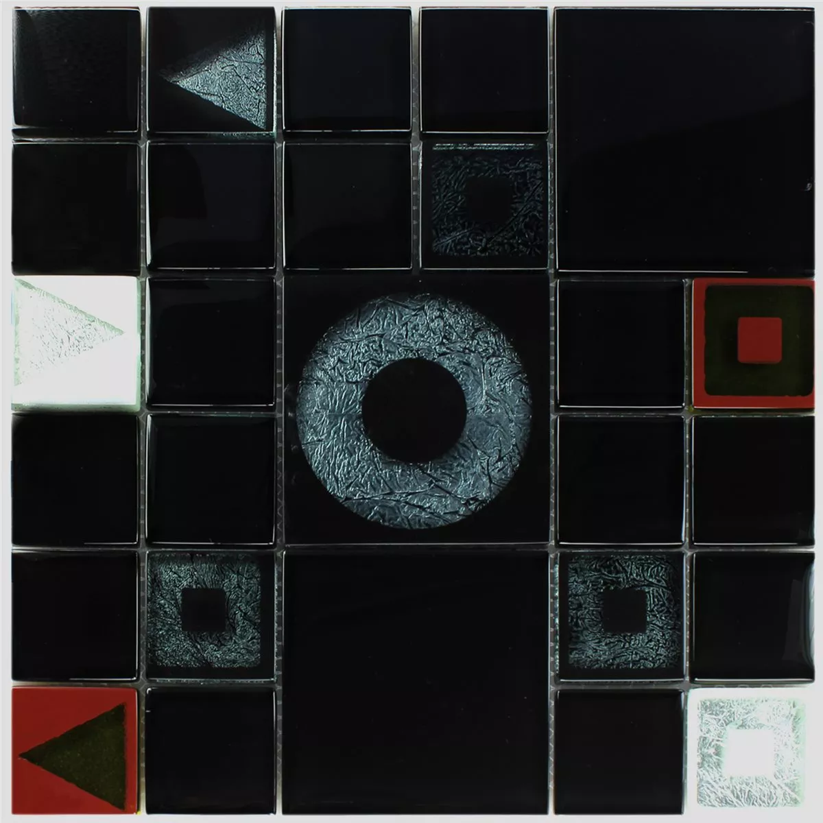 Mosaico De Cristal Azulejos Efecto Negro Metálico