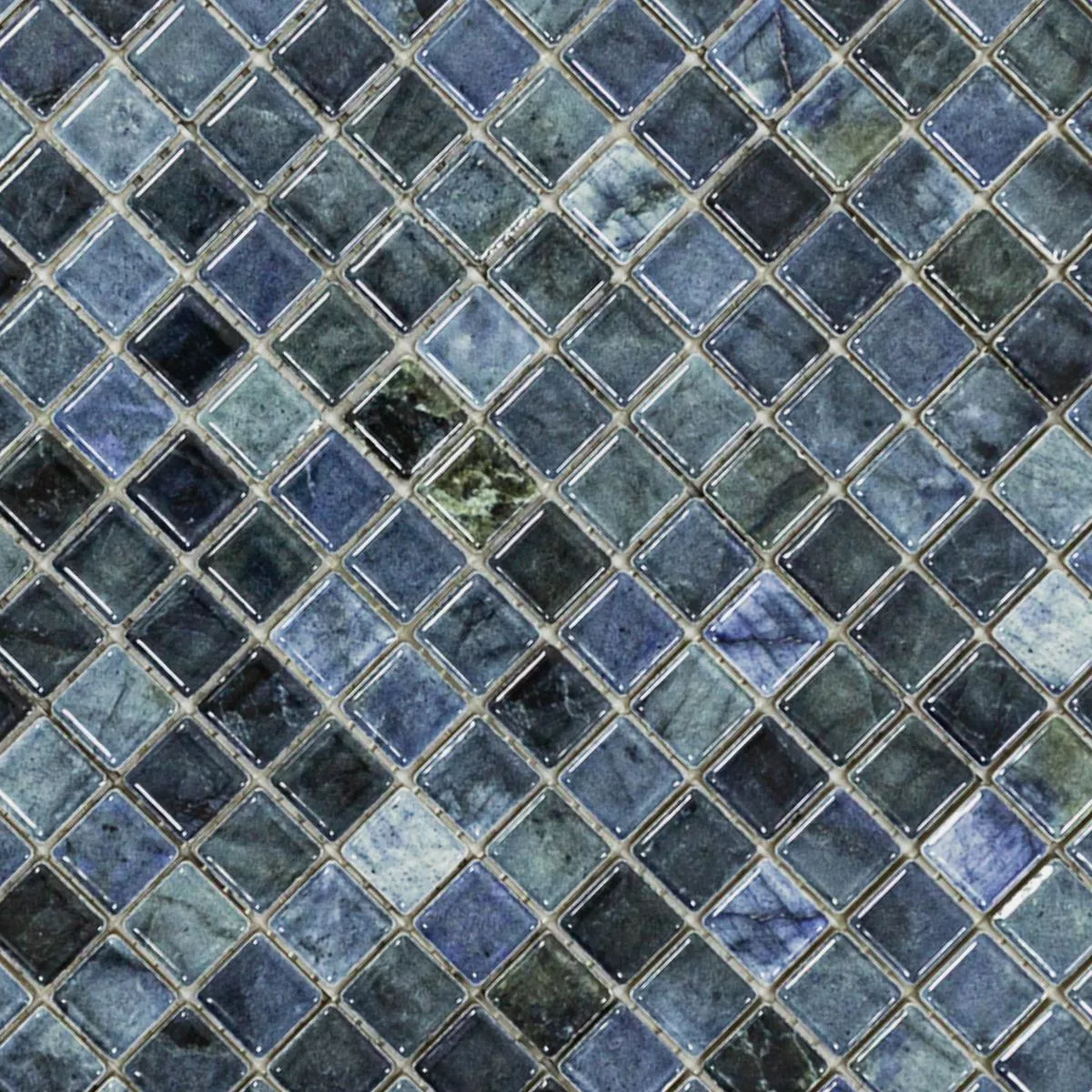 Mosaico Cerámico Azulejos Elysium Aspecto De Mármol Azul 12