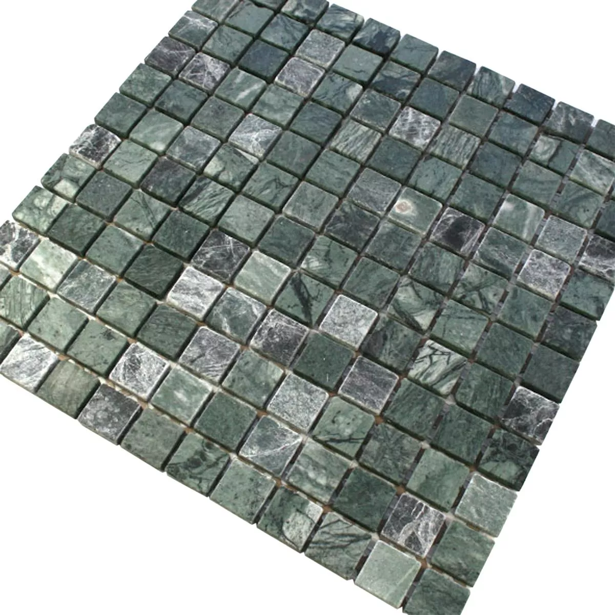 Muestra Azulejos de Mosaico Mármol Morbihan Verde 23x23x8mm