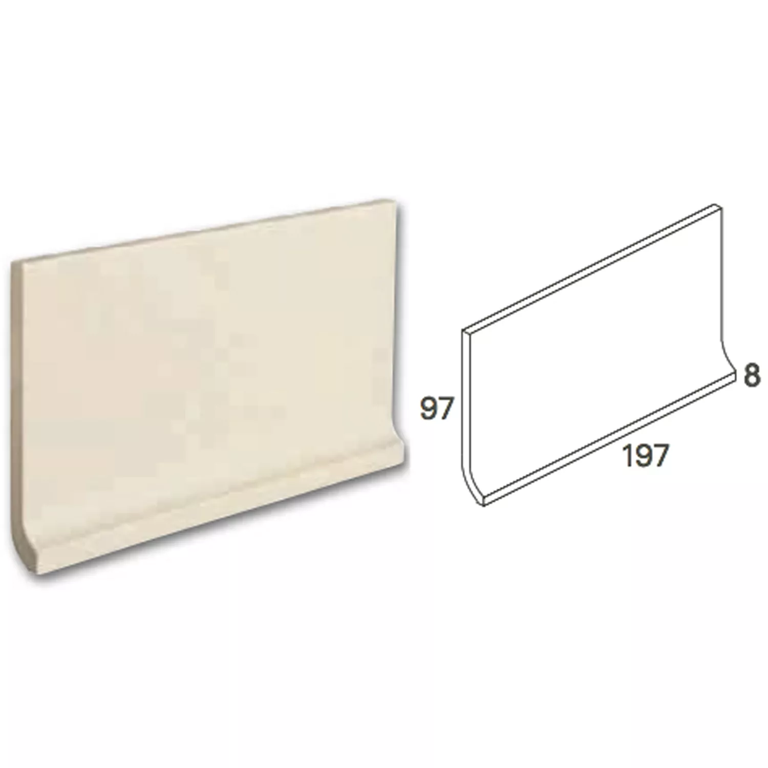 Zócalo Cóncavo Grano Fino Azulejos Gris 20x10cm Zócalo Cóncavo Grano Fino Azulejos Gris 20x10cm