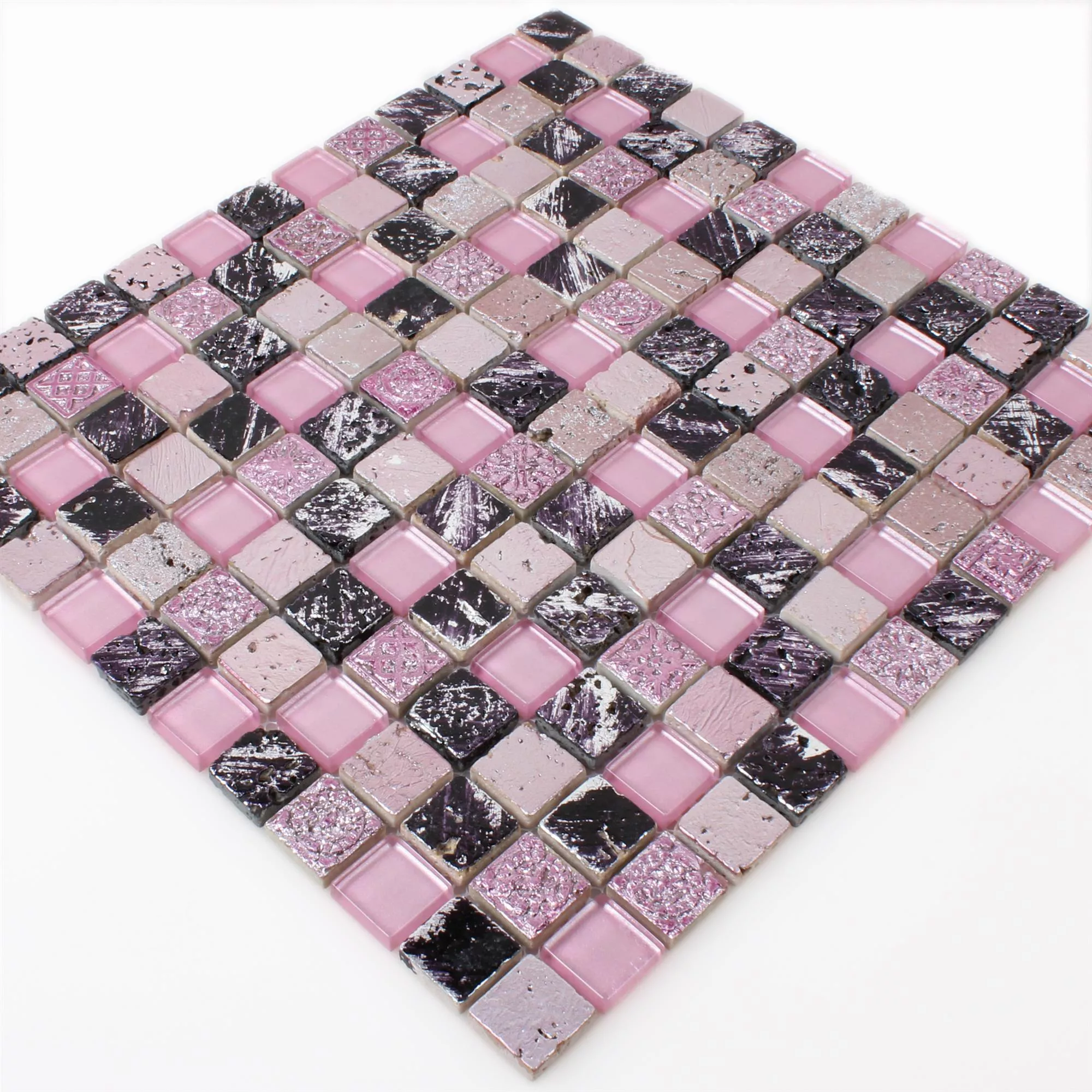Azulejos De Mosaico Cristal Resina Piedra Natural Pink Mezcla