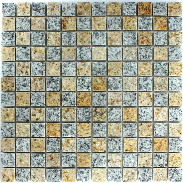 Azulejos De Mosaico Granito 23x23x8mm Amarillo Gris