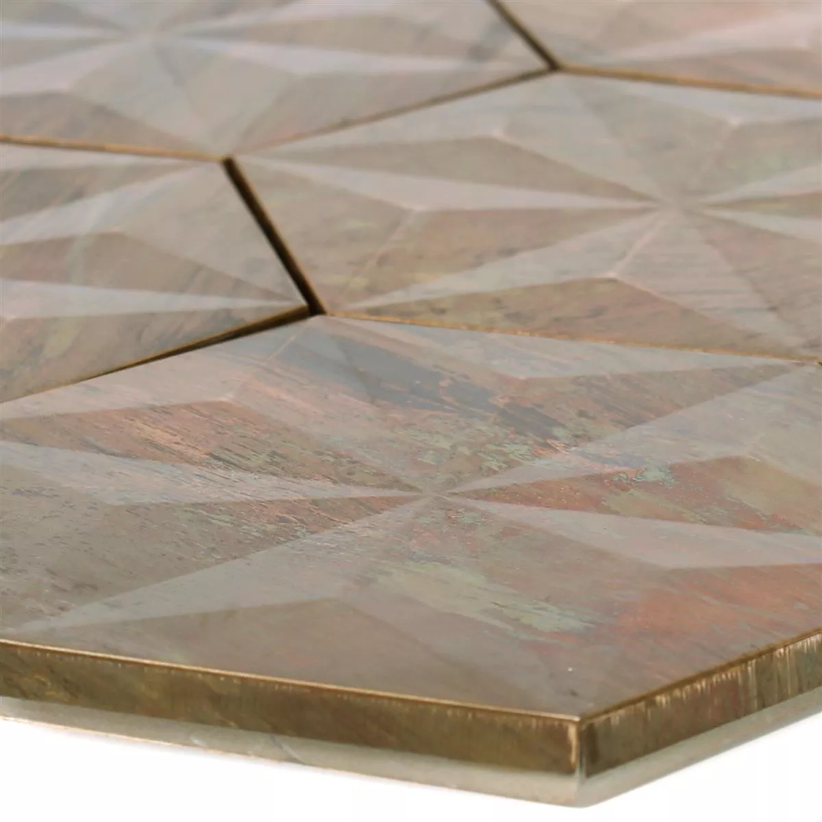 Metal Cobre Azulejos De Mosaico Myron Hexagonales 3D