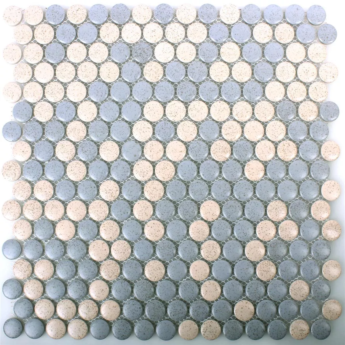 Boton Azulejos De Mosaico Cerámica Brillo Beige Gris