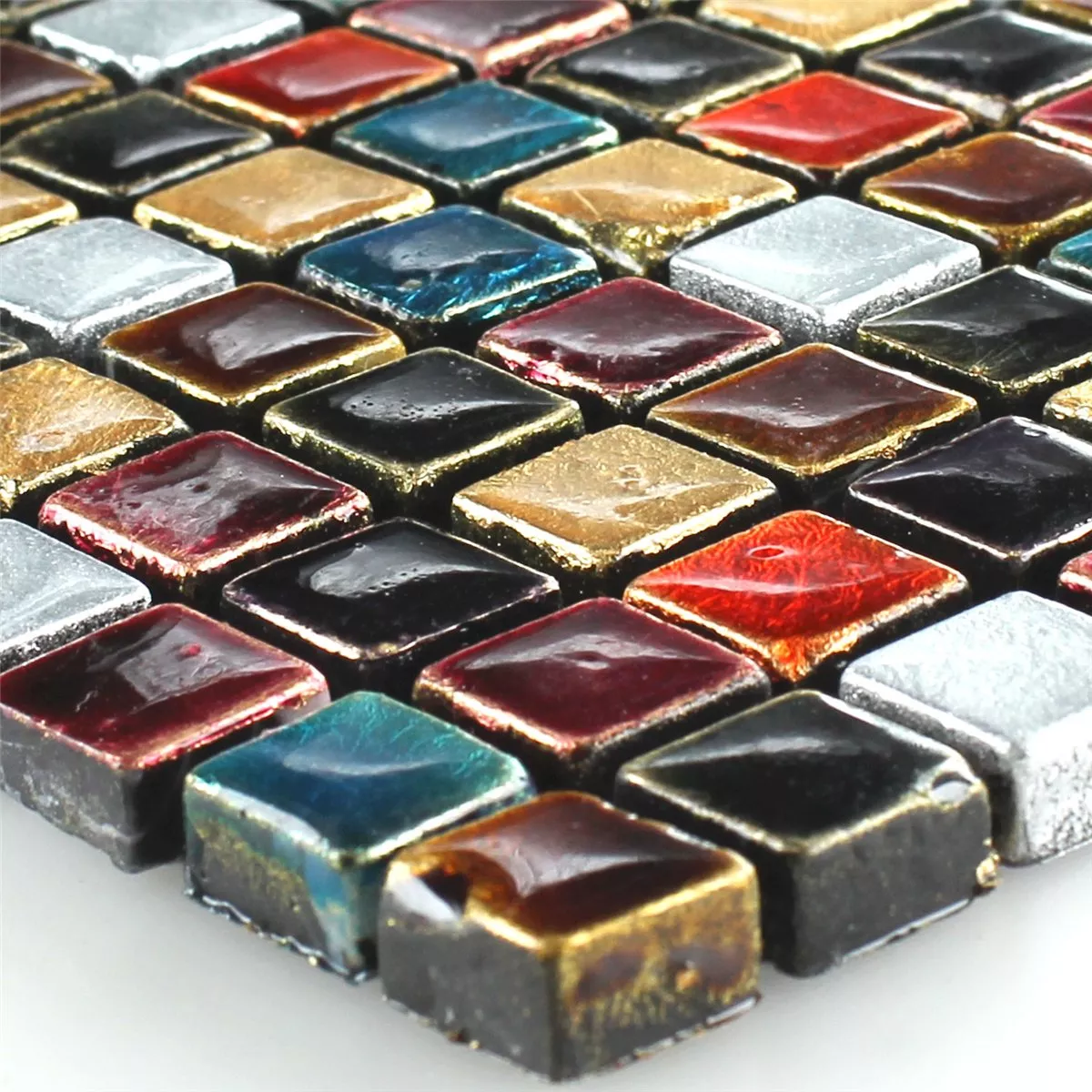 Muestra Azulejos De Mosaico Cristal Colorido Mezcla 