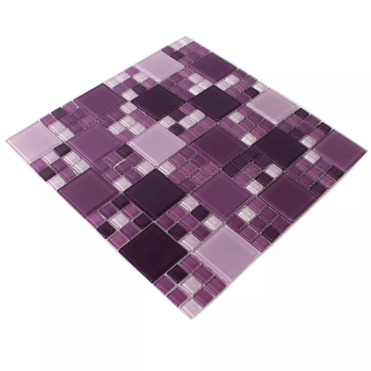 Muestra Azulejos De Mosaico Cristal Purple Mezcla