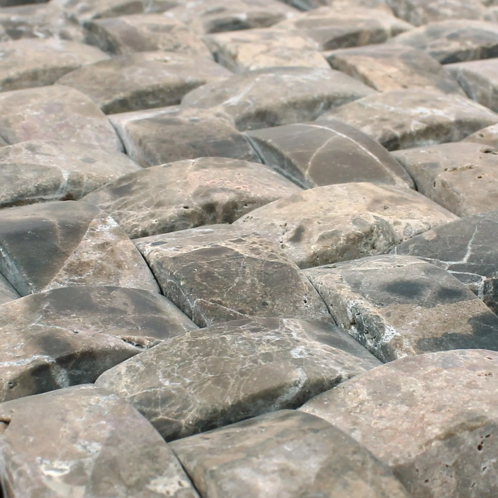 Mosaico De Piedra Natural Mármol Gorica Marron Emperador