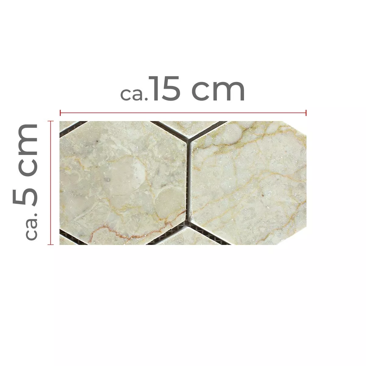 Muestra Mármol Piedra Natural Azulejos De Mosaico Maracay Hexagonales Botticino