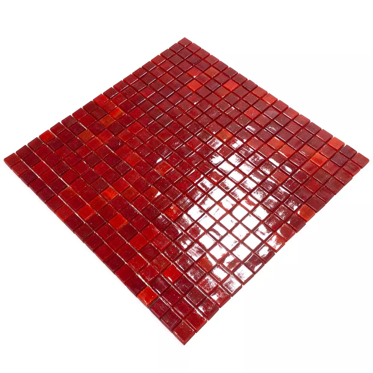 Muestra Mosaico de Cristal Azulejos Vera Rojo Mix