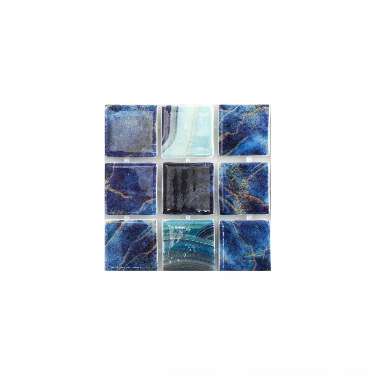 Muestra Vidrio Piscina Mosaico Baltic Azul Turquesa