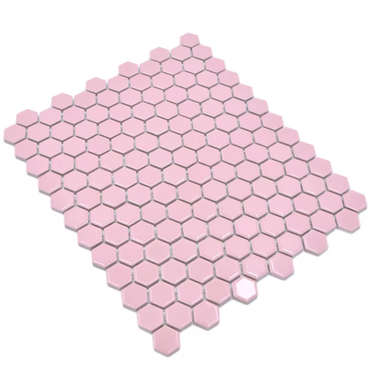 Muestra de Mosaico Cerámico Salomon Hexagonales Rosa H23