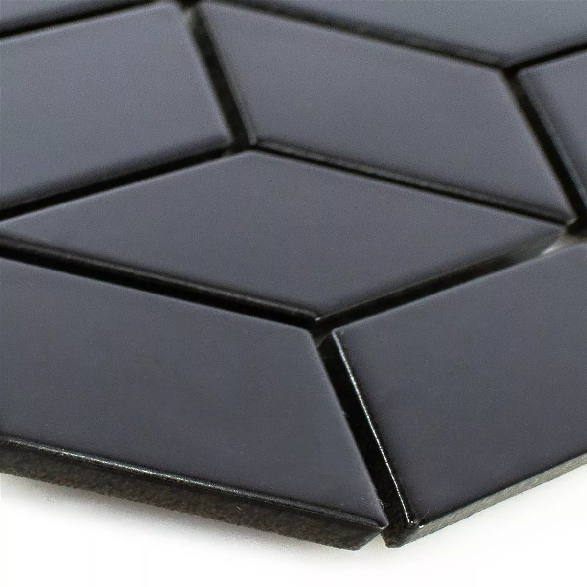 Muestra Cerámica Azulejos De Mosaico Cavalier 3D Cubo Mate Negro