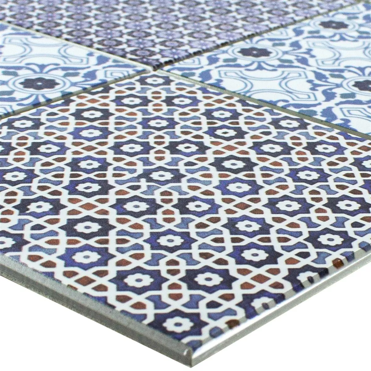 Muestra Vinilo Azulejos De Mosaico Autoadhesivo Poznan Azul