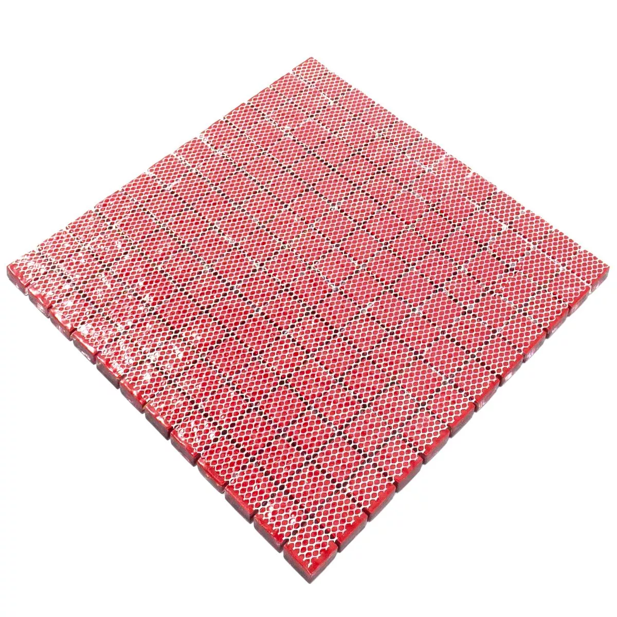 Mosaico de Cristal Azulejos Santa Cruz Estructurado Rojo