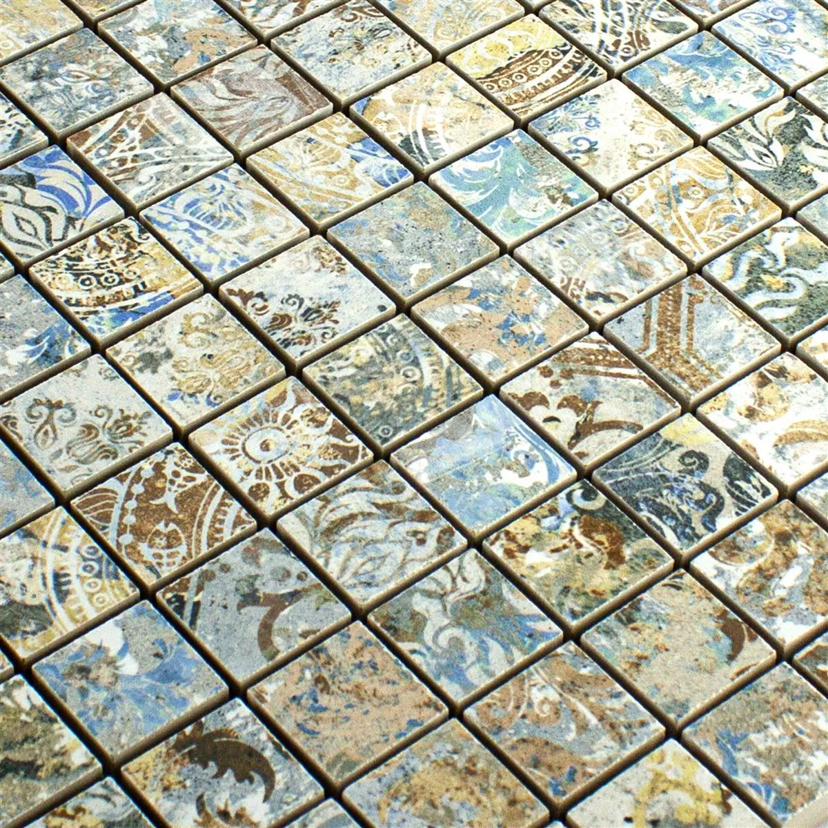 Muestra Mosaico Cerámico Azulejos Patchwork Colorido