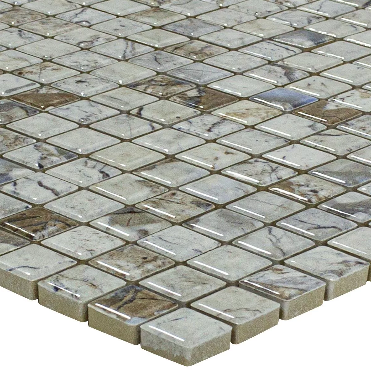 Mosaico Cerámico Azulejos Elysium Aspecto De Mármol Beige 12