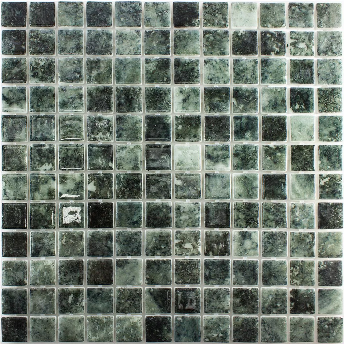 Vidrio Piscina Mosaico Baltic Negro 25x25mm