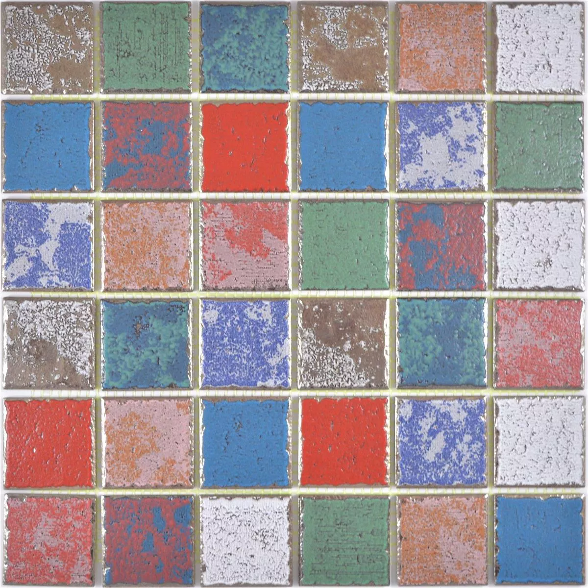 Muestra Cerámica Azulejos De Mosaico Oriente Aspecto Retro Colorido