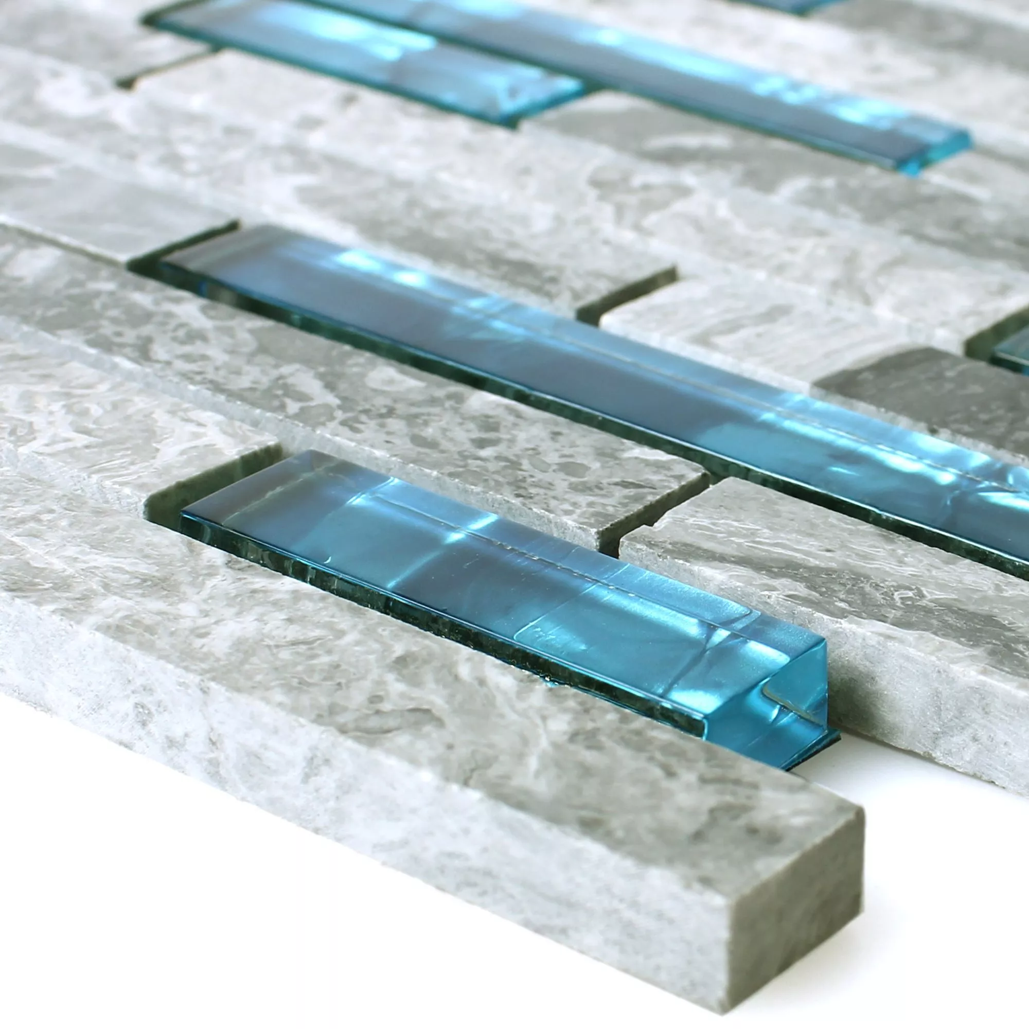 Mosaico De Cristal Azulejos De Piedra Natura Sinop Gris Azul