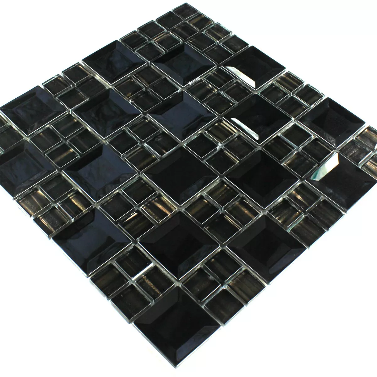 Azulejos De Mosaico Acero Inoxidable Metal Negro