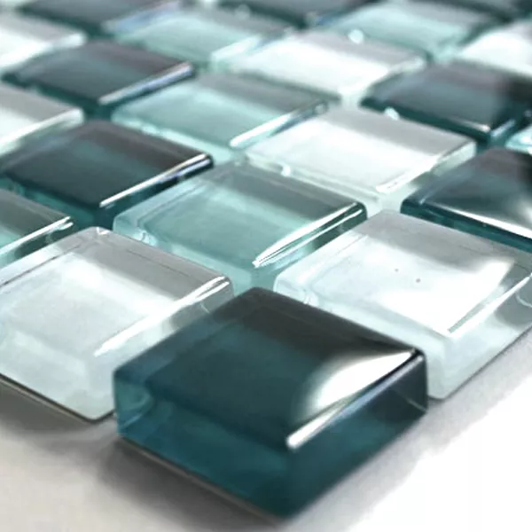 Mosaico De Cristal Azulejos 23x23x8mm Verde Mezcla