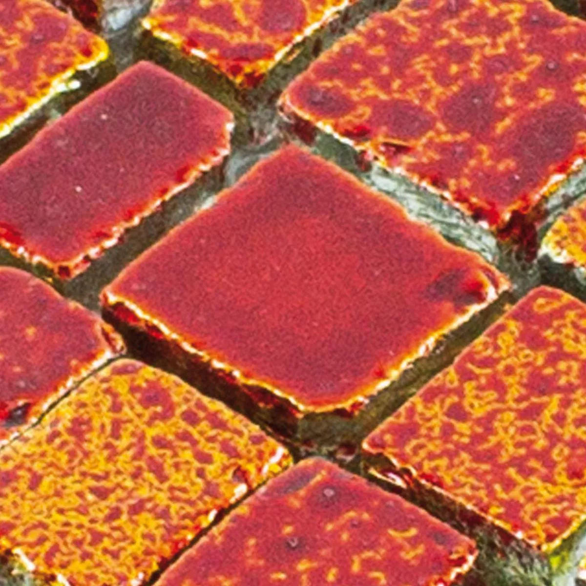 Muestra Cristal Azulejos De Mosaico Economy Rojo Amarillo