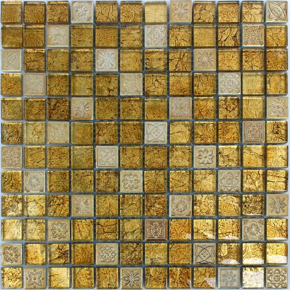 Muestra Azulejos De Mosaico Cristal Piedra Natural Coloniale Oro