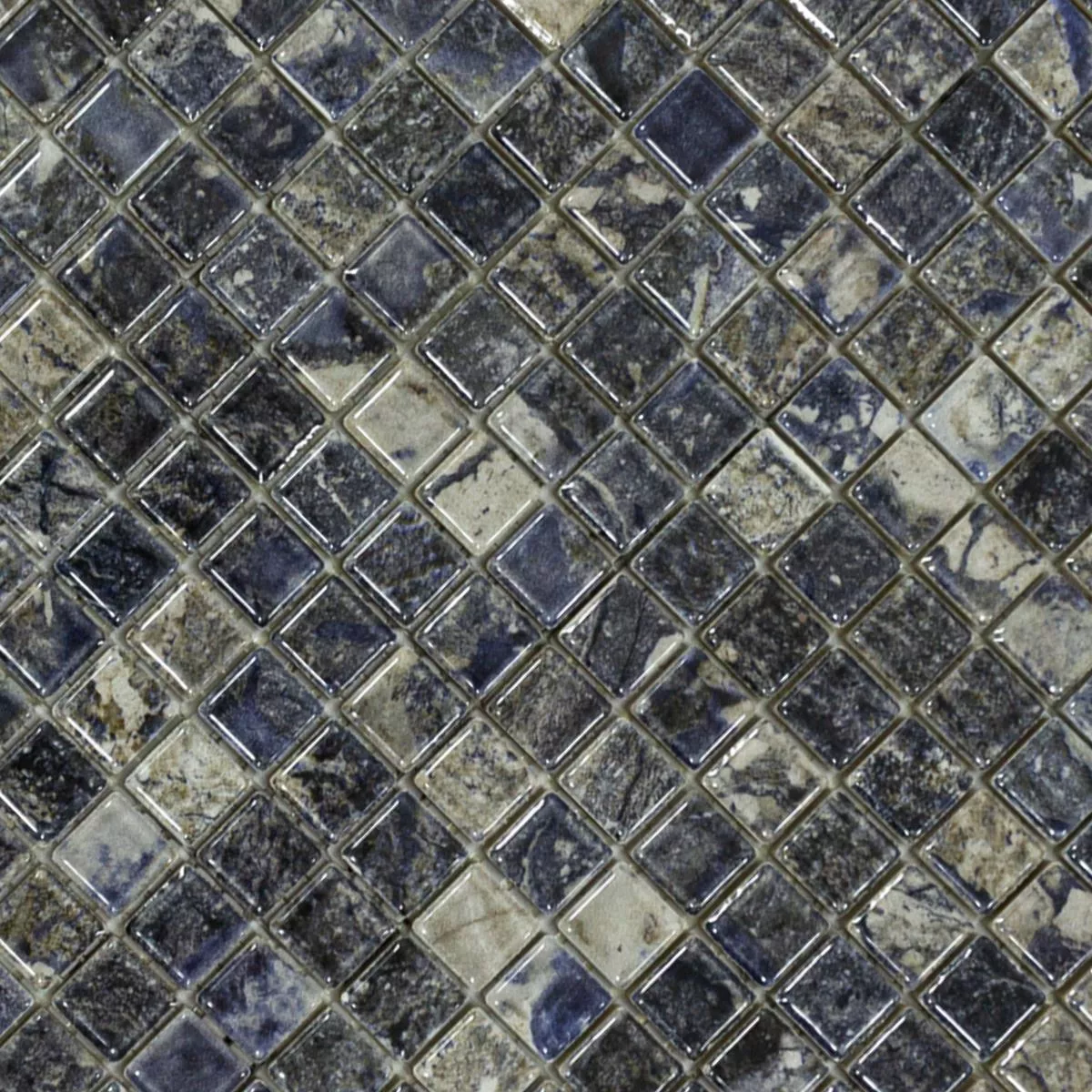 Mosaico Cerámico Azulejos Elysium Aspecto De Mármol Azul Oscuro 12