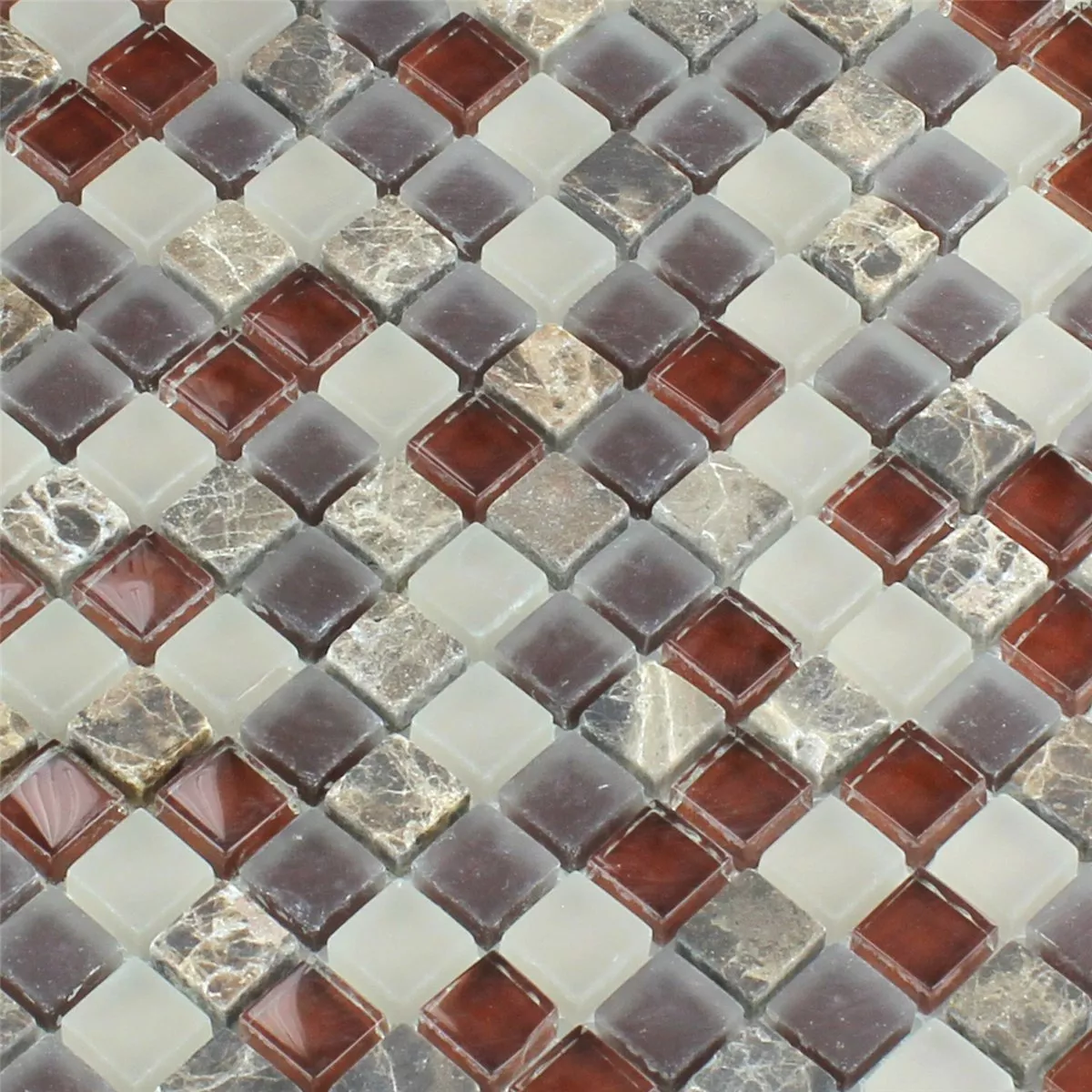 Azulejos De Mosaico Cristal Mármol 15x15x8mm Marrón